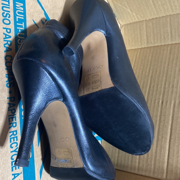Aldo black fall winter shoes heels size 7 1/2 - Picture 5 of 6